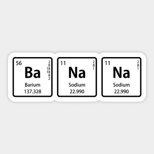 BaNaNa with Periodic Table Element Symbols Sticker